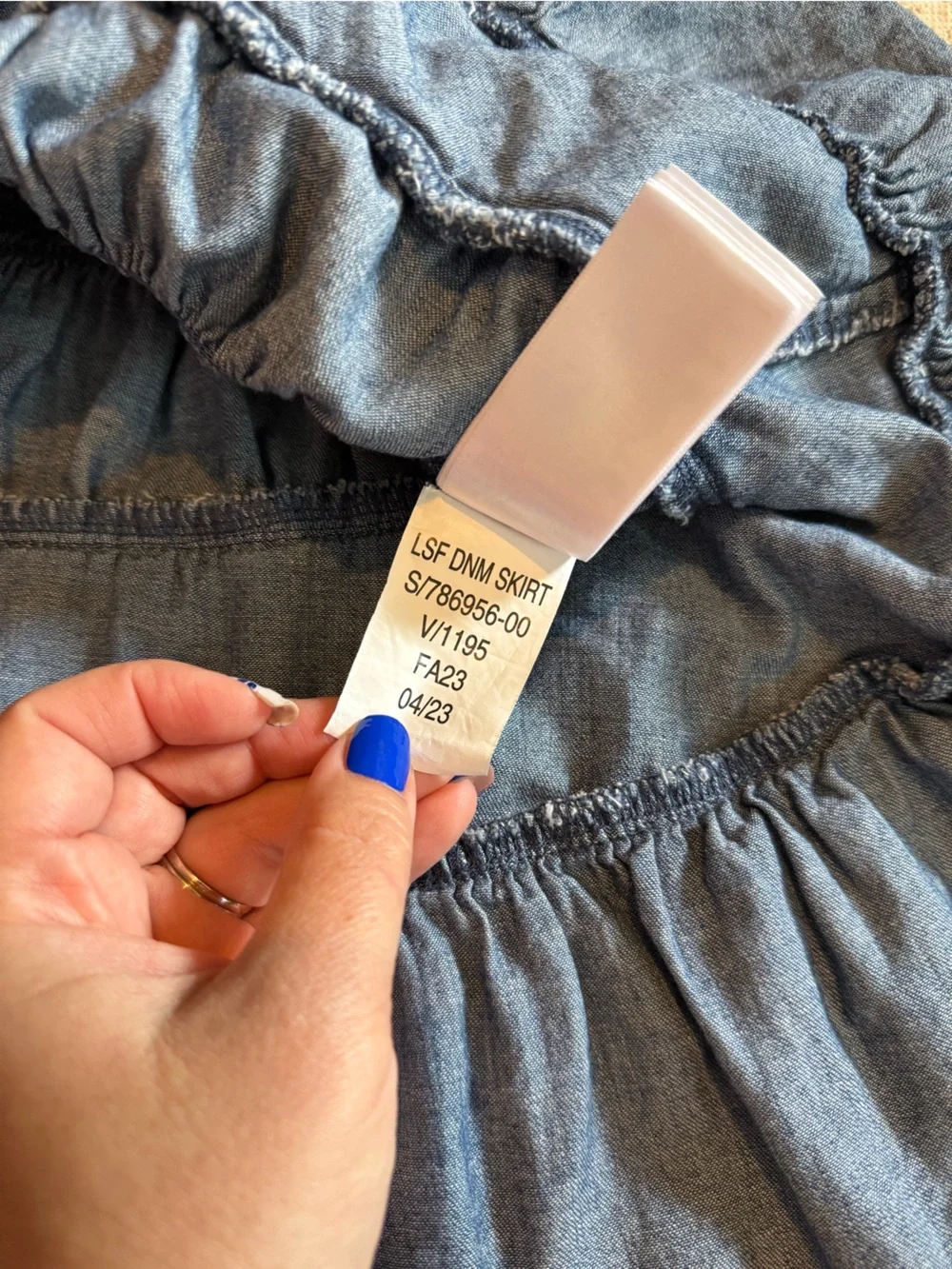 GAP X LoveShackFancy girls denim ruffle skirt - Picture 6 of 7